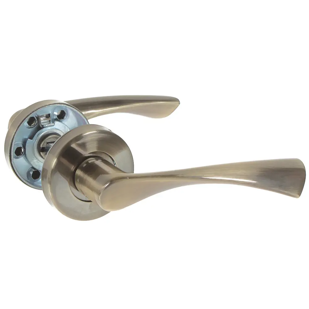 Ручки дверные на розетке ASS-S6336 алюминий никелированное покрытие цвет бронза EDSON STLM-2079836 - Вид №1