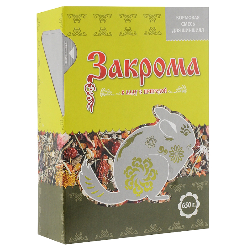 ПР0052094 Кормовая смесь беззерновая для шиншилл 650г ЗАКРОМА 
