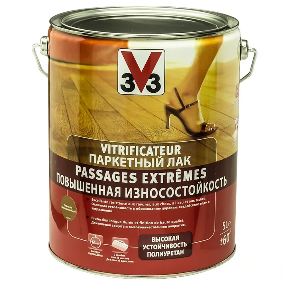 Лак паркетный V33 водный цвета дуб 5 л STLM-2114158