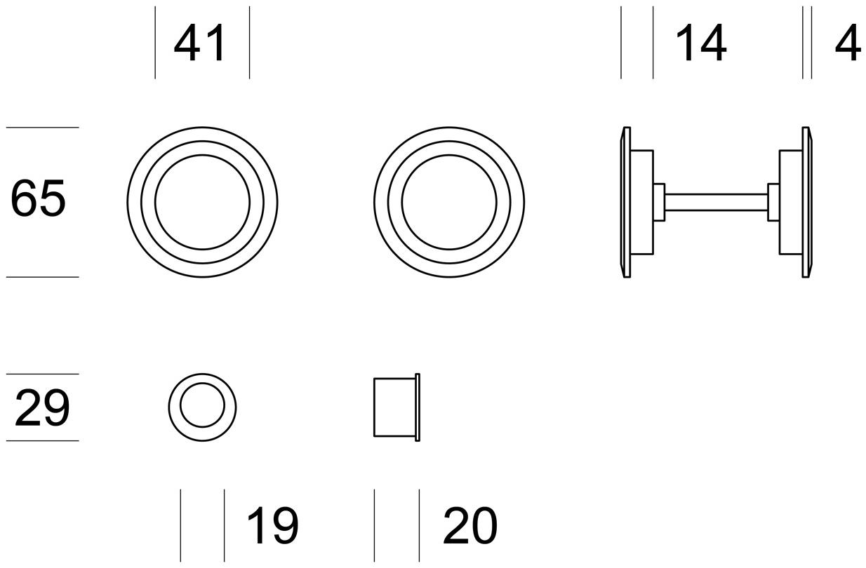 Ento Утопленная латунная ручка Twin 5300s - Вид №5