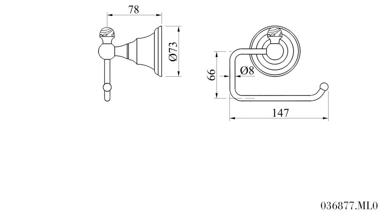 Bronces Mestre Держатель туалетной бумаги из латуни Atlantica precious 036877.ml0.01 - Вид №1