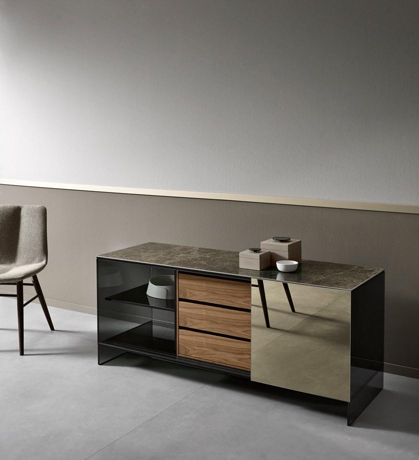 Tonelli Design Комод из керамики и стекла с ящиками и раздвижными дверцами Shoji sun-id-1480174 - Вид №3