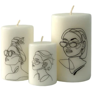 Набор свечей-столбик белый 10 см 3 шт.