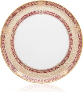 10585598 Haviland Блюдо для торта 31,5см "Салон Мюрат" (вишневый, золотой декор) Фарфор, Керамика