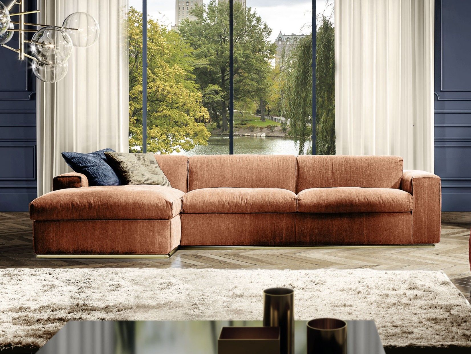 Тканевый диван с полуостровом Former In Italia Steve EVO ARCH-00123027