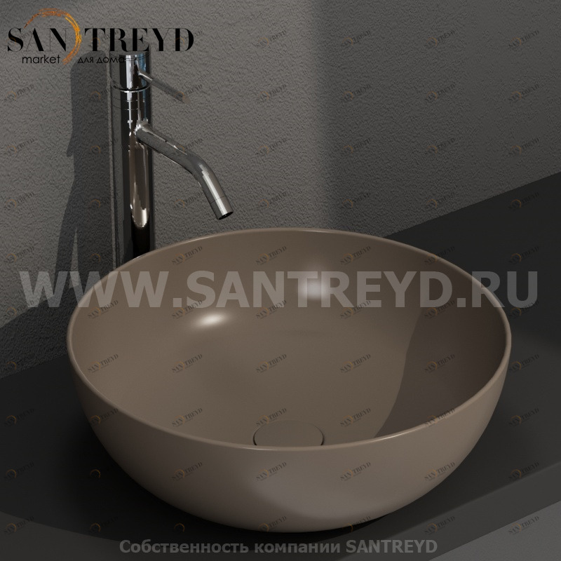 B6T45CS Накладная раковина на столешницу  круглая Ceramica Globo T-EDGE