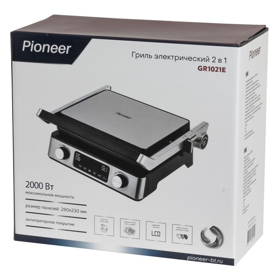 9058764 Гриль Pioneer GR1021E серебристый STDN-0089084 - Вид №5