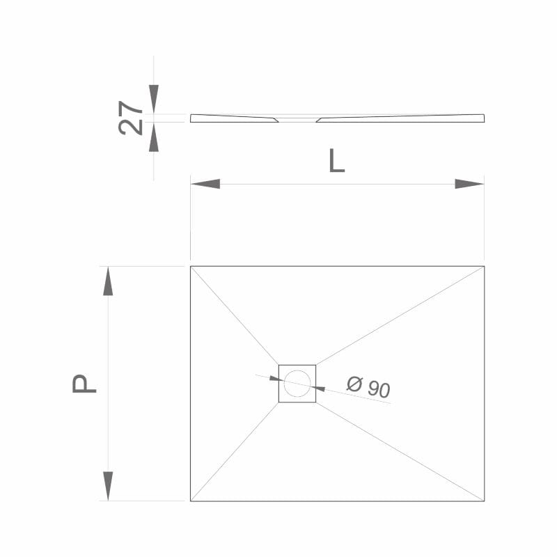 Нескользящий прямоугольный поддон для душа из композитного материала Ercos Stone ARCH-00120814 - Вид №10