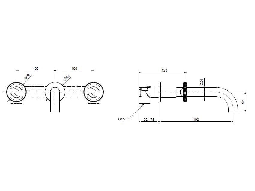 Смеситель для раковины из хромированной латуни Bugnatese тысяча девятьсот пятьдесят ARCH-00104979 - Вид №1