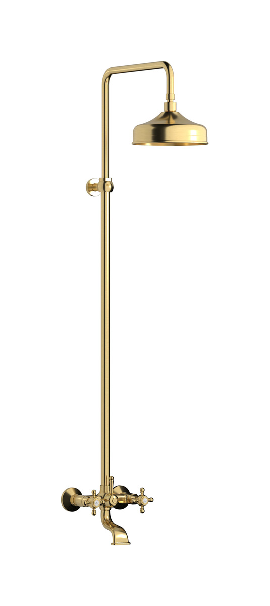 Душевая колонна с изливом для ванны. WE ARE IB hr850os Brushed Gold Indoor Shower
