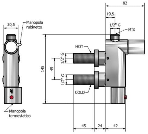 Термостатический смеситель для душа Thermomat Thermo-mix ARCH-00139899 - Вид №2