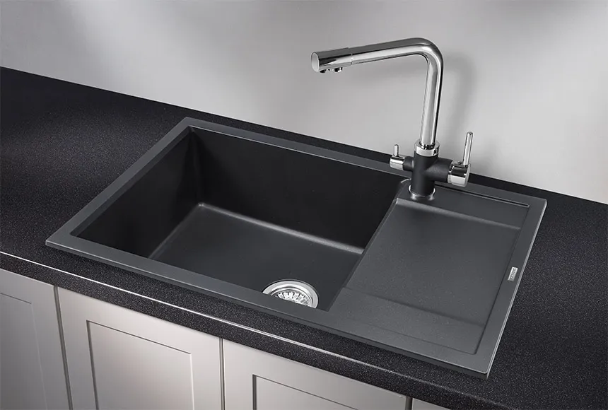 7805, ЧЁРНЫЙ, кухонная мойка, кварц GRANULA 7805-ST187