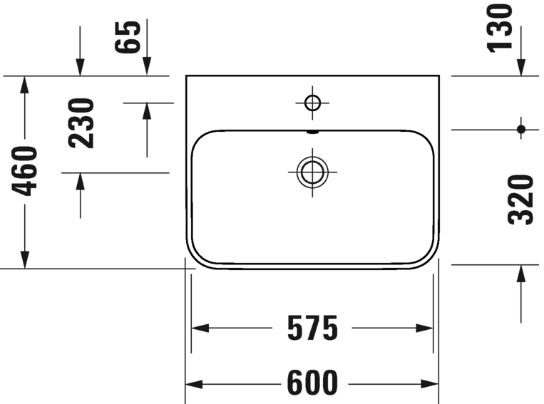 2360601300 Подвесная раковина настенная овальная Duravit Happy D.2 Plus - Вид №2