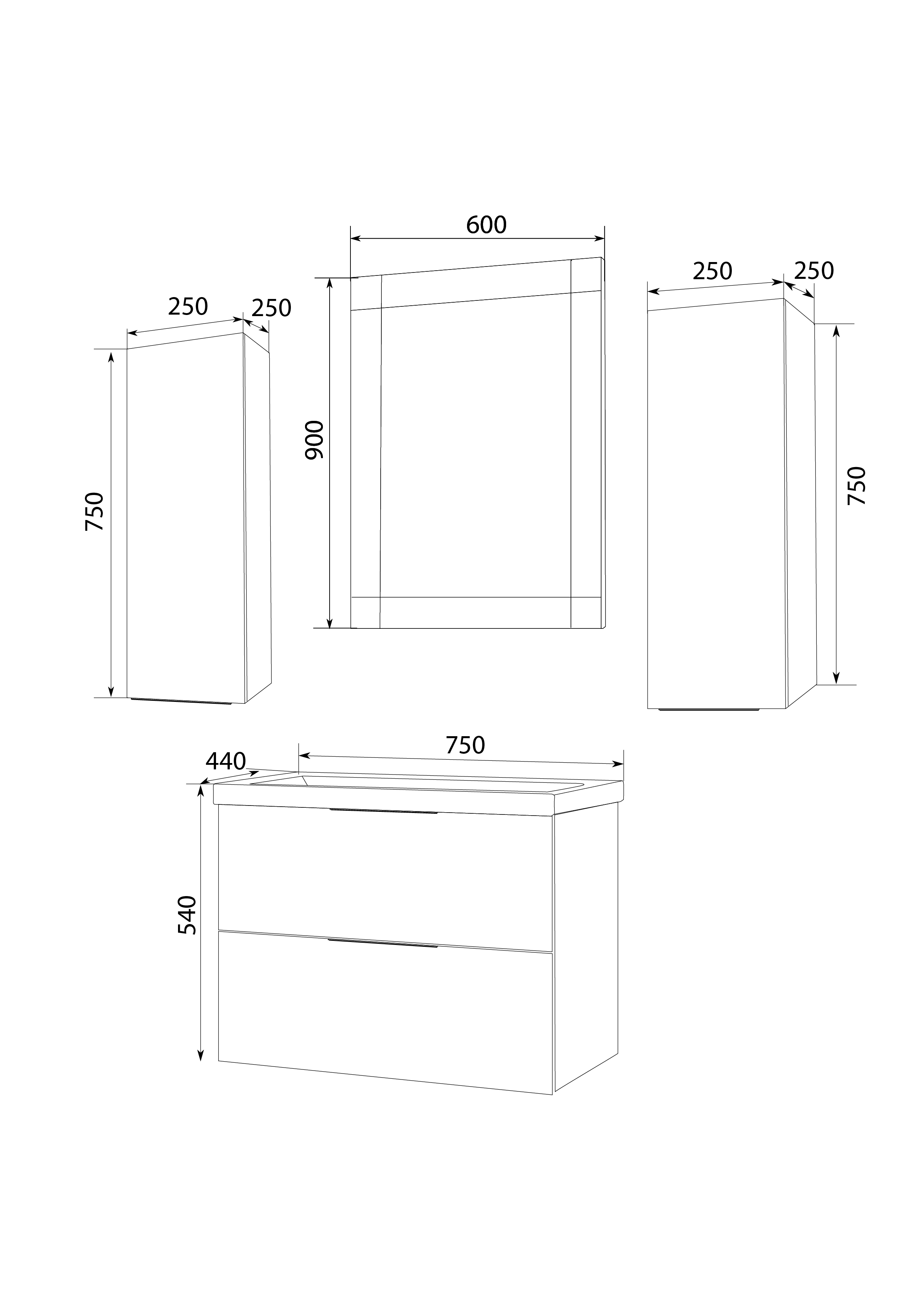 У72773 Тумба с раковиной Liriya 75П 2в.я. Onyx 1 Marka Liriya  - Вид №1