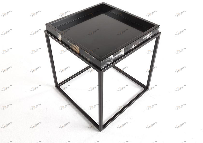 Gianfranco Ferré Home Квадратный стальной журнальный столик с подносом sun-id-1408650