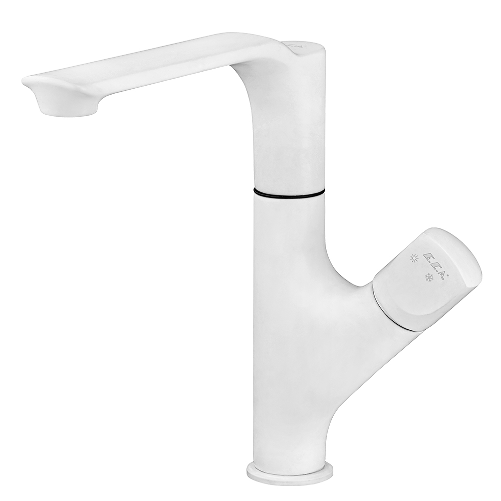 102118063c4st  Смеситель для мойки Myra - белый матовый - экономия воды Eca 