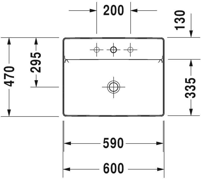 2354600070 Подвесная раковина настенная овальная Duravit DuraSquare - Вид №1