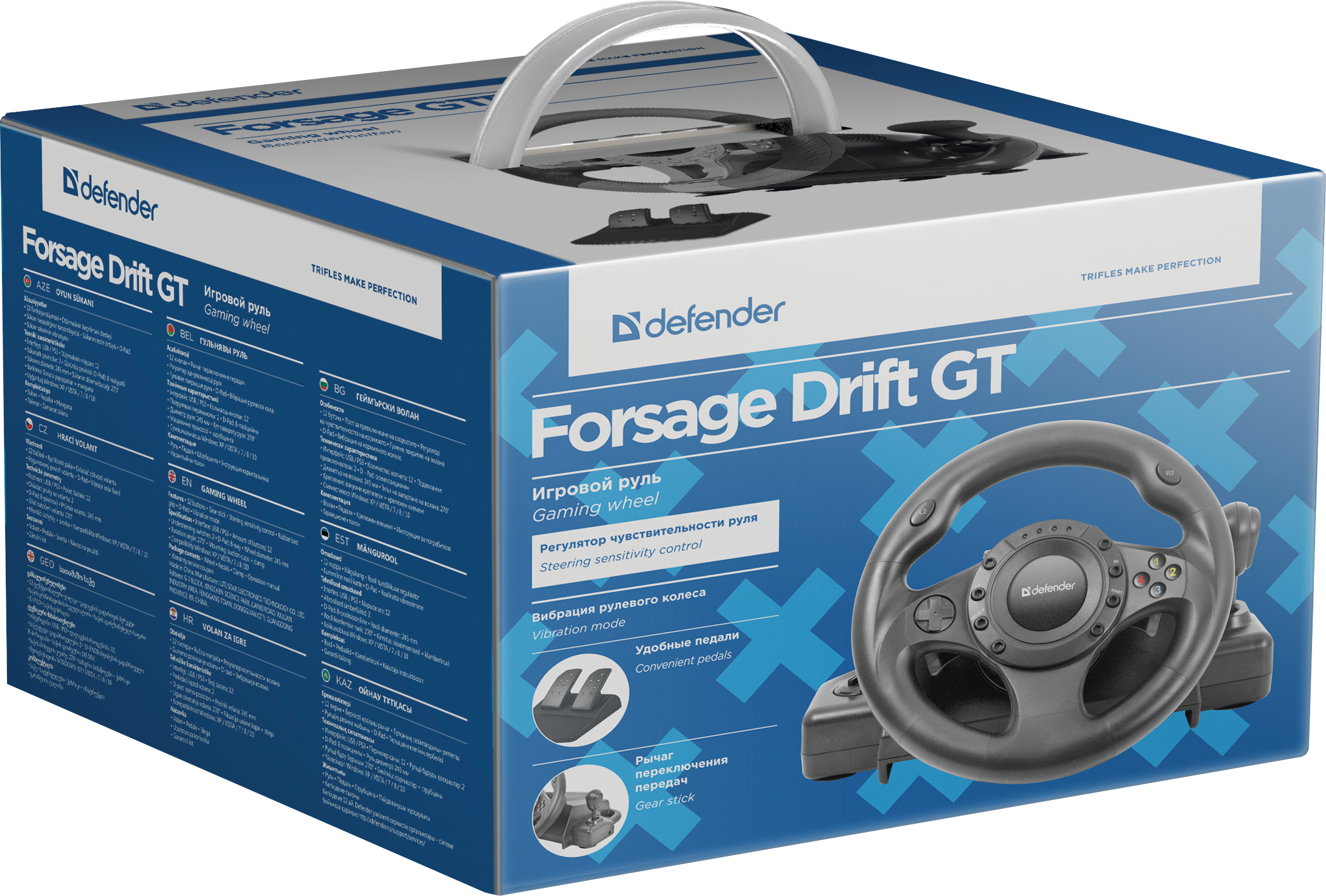 64370 игровой руль forsage drift gt usb-ps2-ps3, 12 кнопок Defender Santreyd  - Вид №4