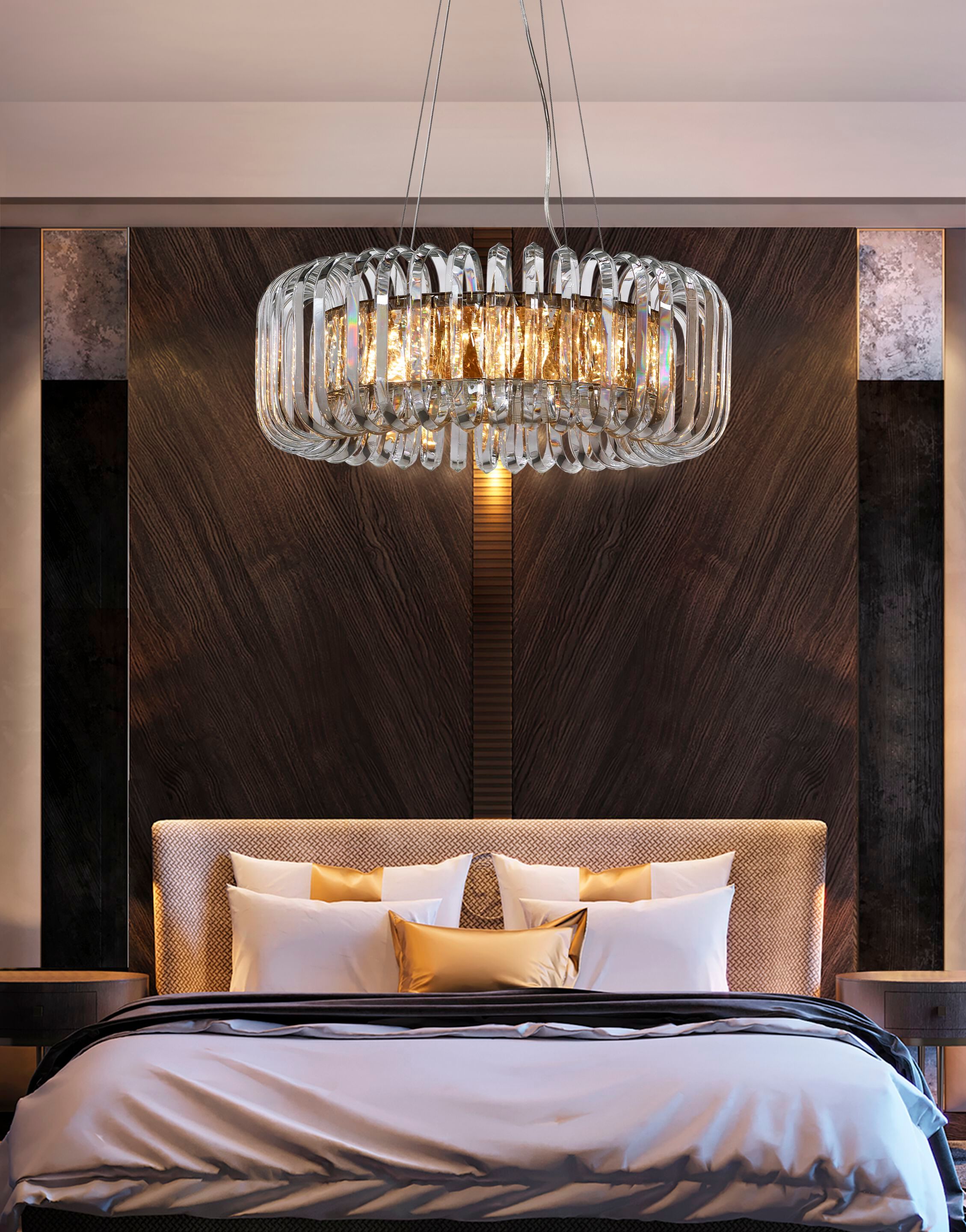 Подвесной светильник из нержавеющей стали и хрусталя K-Lighting NERO ARCH-00043290 - Вид №1