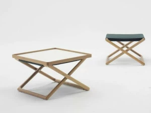 Paola Lenti Прямоугольный деревянный журнальный столик с подносом Portofino B95dh