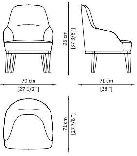 Paolo Castelli Кресло из нубука в современном стиле с подлокотниками и подголовником Venice sun-id-1466890 - Вид №9