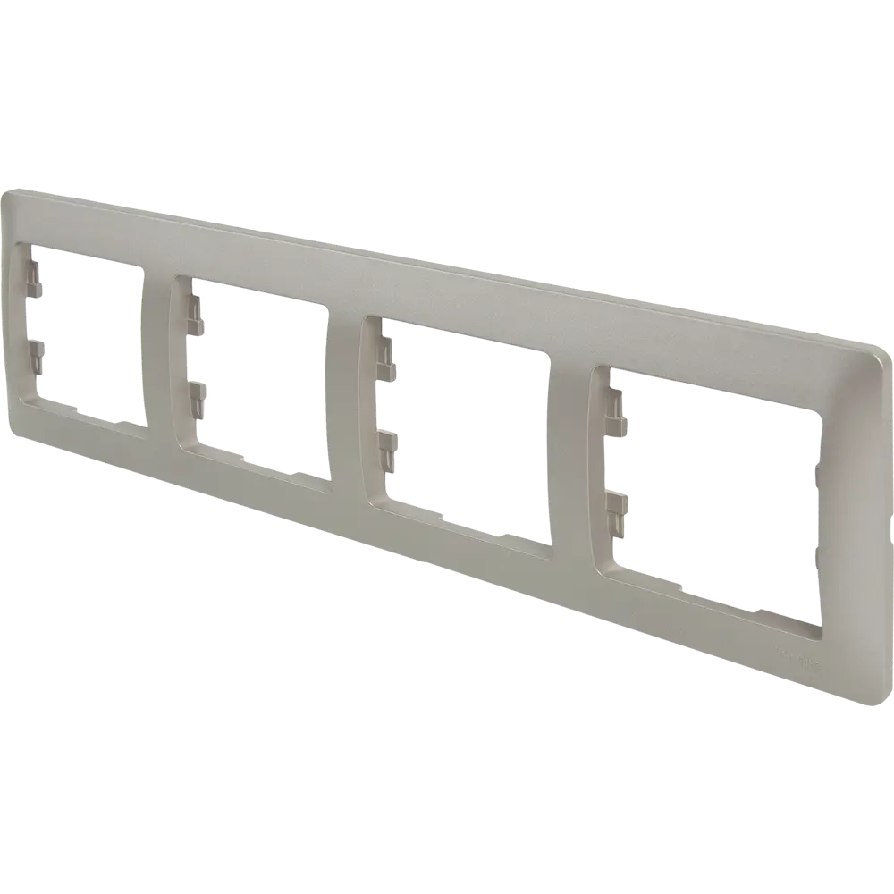 Рамка Schneider Electric Glossa 4-местная платина для розеток и выключателей 84693681 STLM-0053776 - Вид №1