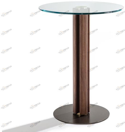 Porada Высокий стол из ореха каналетта со стеклянной столешницей Twenty sun-id-1373125