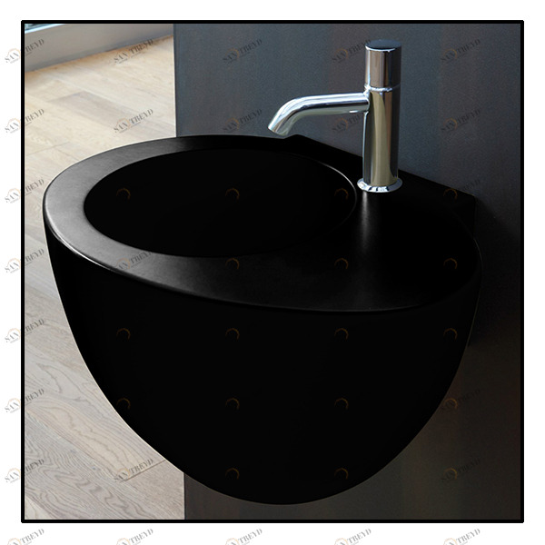 LGLS70N Подвесная раковина настенная овальная Ceramica Cielo  черная 
