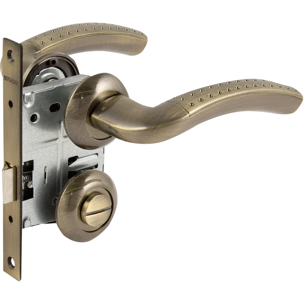 Комплект дверных ручек с запиранием SET72/Z INTRO RM/HD AB-6 зеленая бронза FUARO STLM-2116320