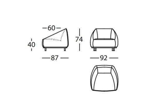 Тканевое кресло с подлокотниками SANCAL ARCH-00060803 - Вид №3