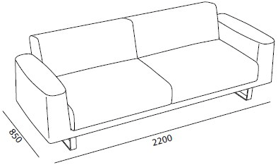 Quadrifoglio Основание дивана из 2-местной ткани Avana sun-id-1473651 - Вид №10