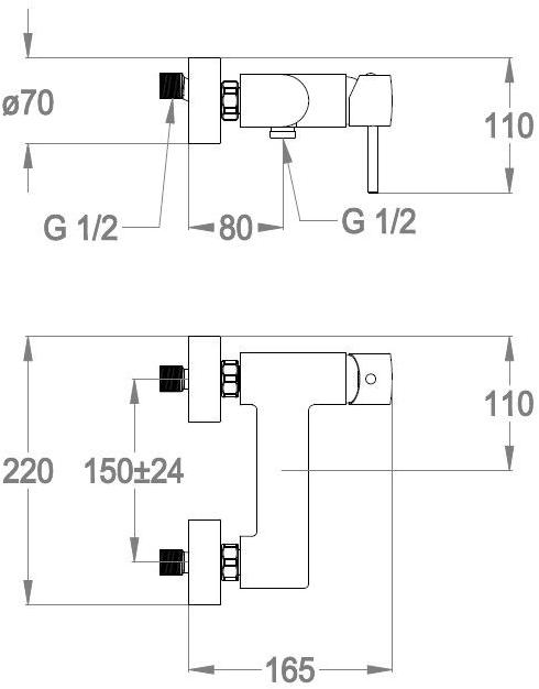 Fir Italia Смеситель для душа с одной ручкой на 2 отверстия Cleo 84 8454050 - Вид №1