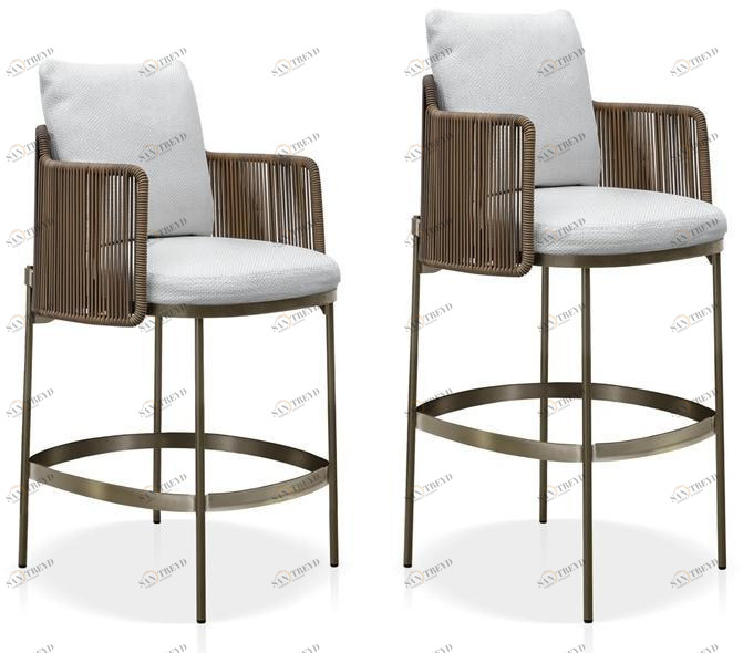 Minotti Высокий табурет с подставкой для ног Tape cord outdoor sun-id-1416343