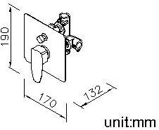 JUSTIME Встраиваемый смеситель для душа с переключателем Pan ii 6779-xw-80cp - Вид №1