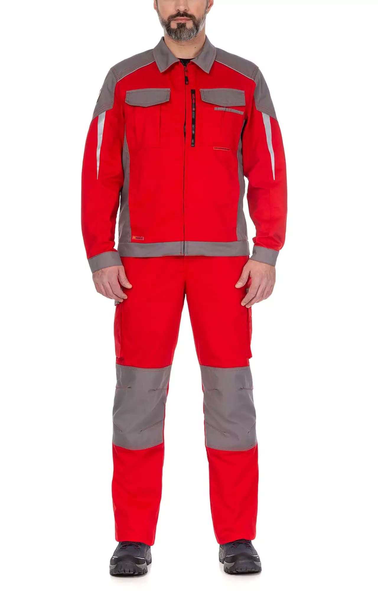 64644 Костюм  NEW 2 красный с серым STATUS  Летняя спецодежда  размер 56-58/170-176  - Вид №16
