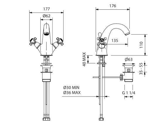 Смеситель для раковины с одним отверстием Park Avenue Hopkins ARCH-00132836 - Вид №1
