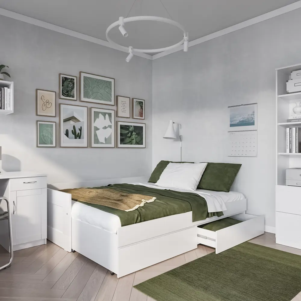 Кровать Шведский стандарт Сириус Ш96x204.4 см цвет белый STLM-2033594 - Вид №2