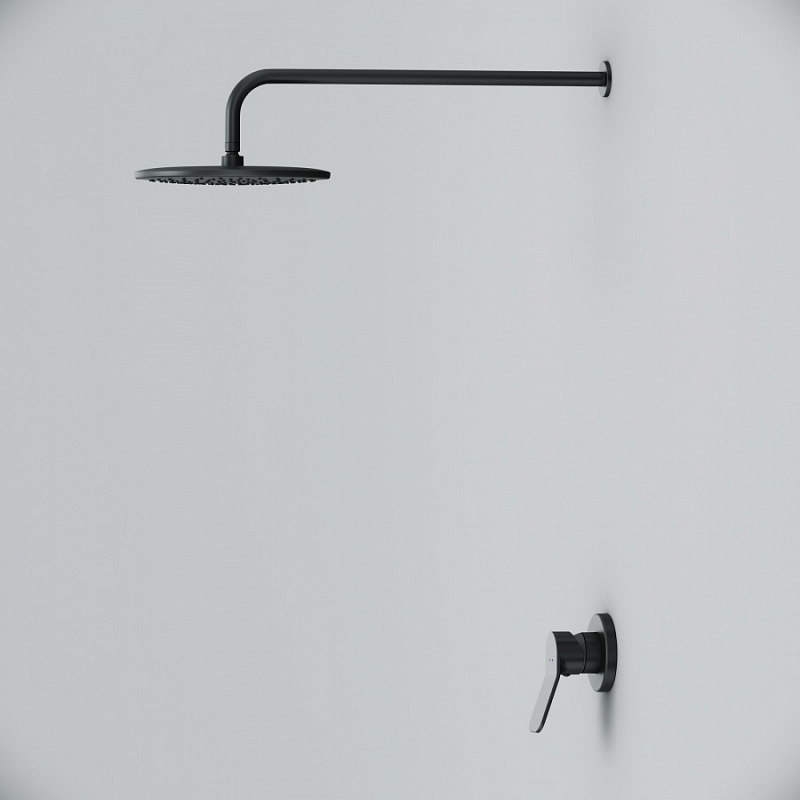 FB85A2R002 набор: см-ль д/душа верхний душ 220 мм держатель д/верхн.душа черный шт. AM.PM X-Joy  - Вид №4