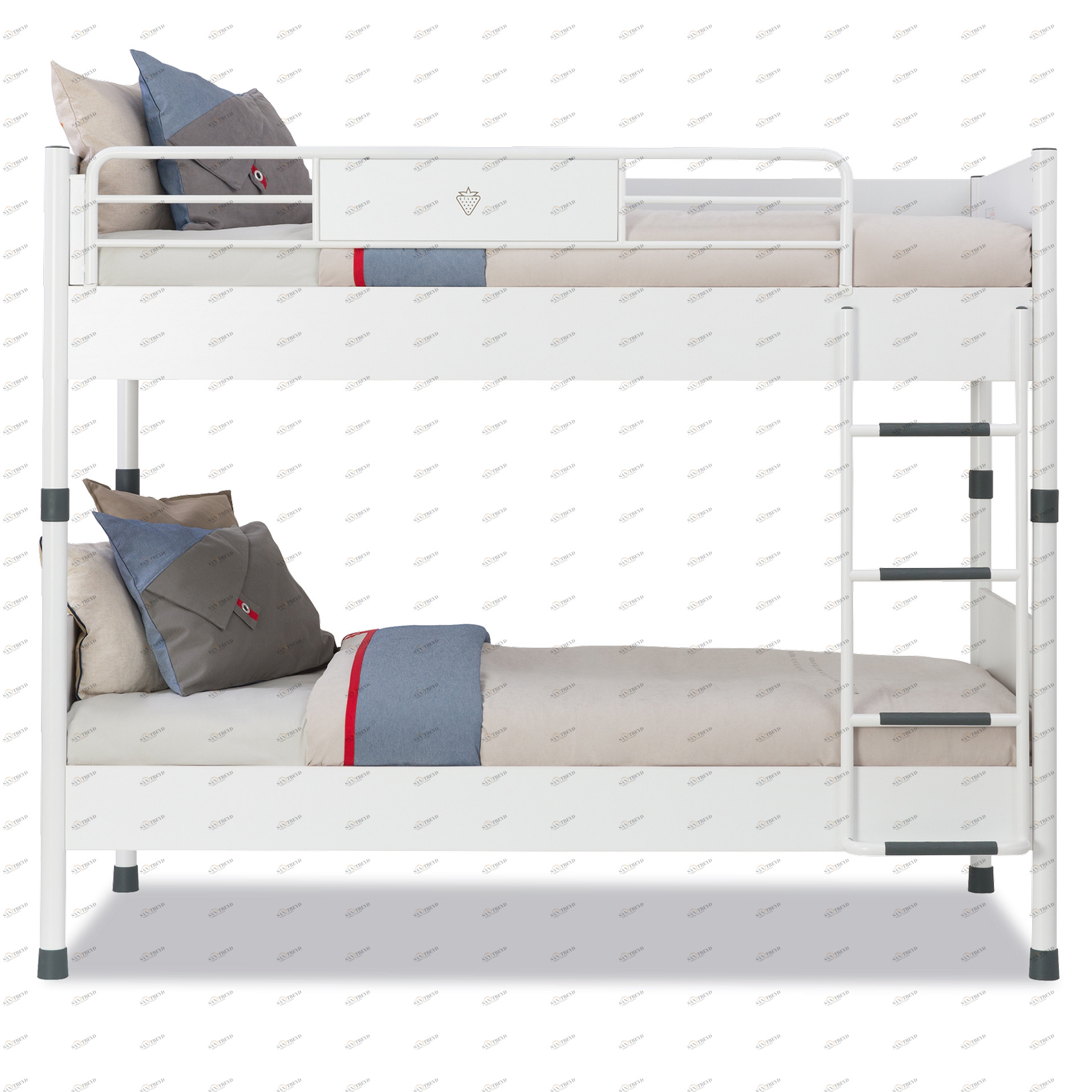 Детская двухъярусная кровать белая 90х200 см White CILEK WHITE 00-3832160 Белый Santreyd 