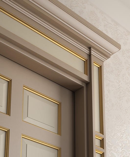 Is-2 Tifernoit Дверь в тонкую полоску с золотыми рамами Porte  - Вид №2