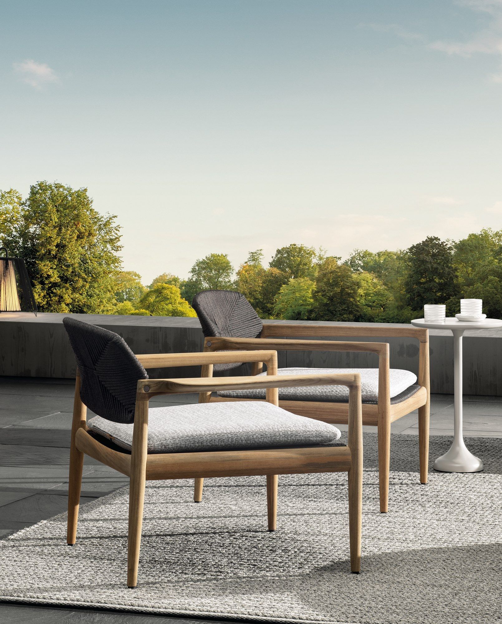Открытый стул из тика и полиэфирной веревки Minotti Yoko Cord Outdoor ARCH-00085448 - Вид №4