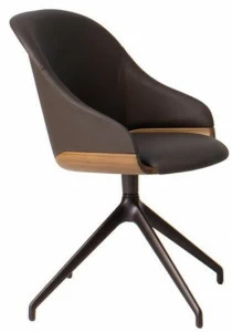 Potocco Поворотное кожаное кресло с подлокотниками Lyz 918/g