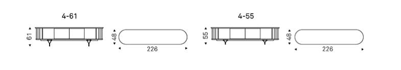 Низкий шкаф для телевизора из грецкого ореха Cattelan italia Costes ARCH-00064334 - Вид №3