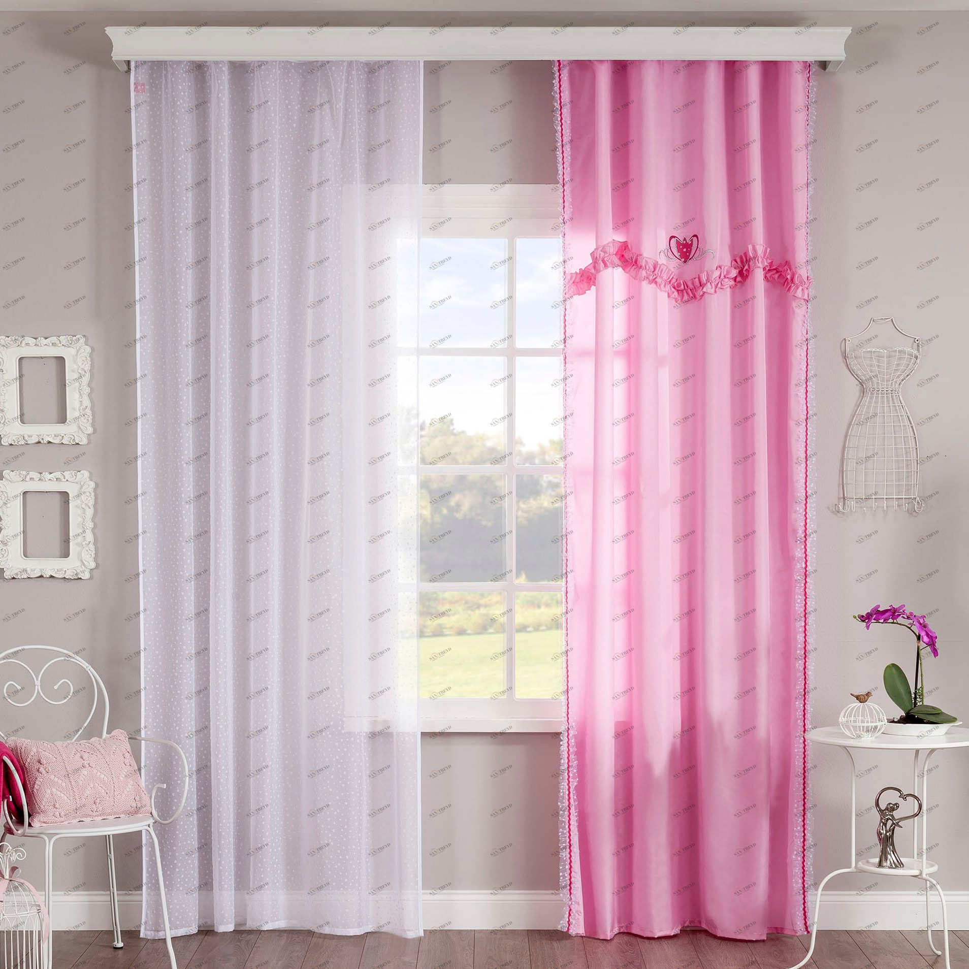 Тюль для детской 140х260 см Rosa, 1 полотно CILEK PRINCESS 00-3832615 Белый Santreyd