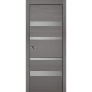 Дверь межкомнатная Бостон глухая ПВХ ламинация цвет латте с алюминиевой кромкой 80x200 см (с замком и петлями)