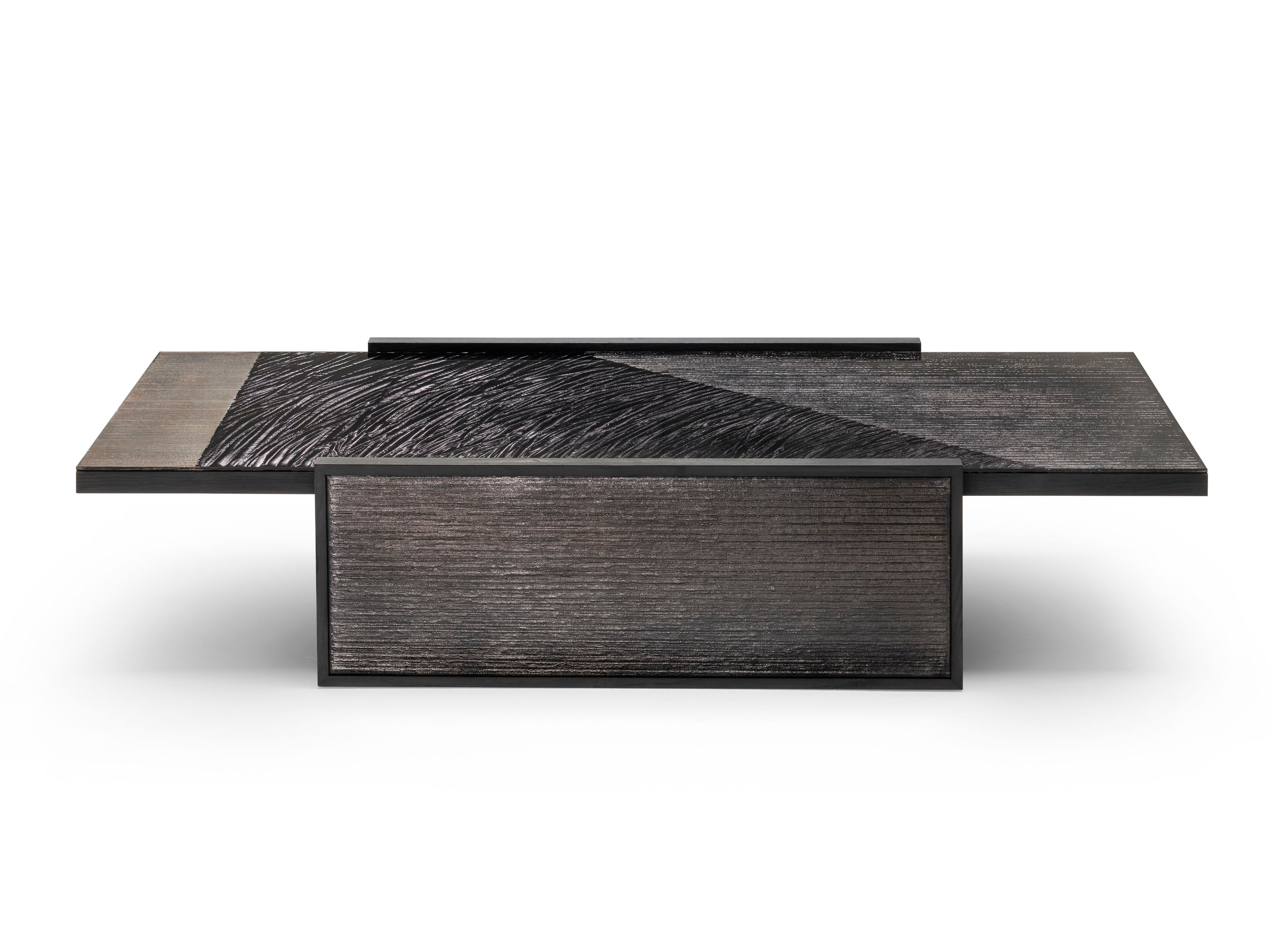 Низкий прямоугольный журнальный столик из дерева и стекла ARTE VENEZIANA Sub Umbra ARCH-00062888 - Вид №1