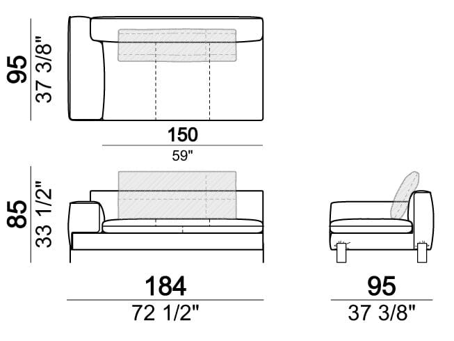 3-местный тканевый диван Arketipo BROWN SUGAR ARCH-00058205 - Вид №13