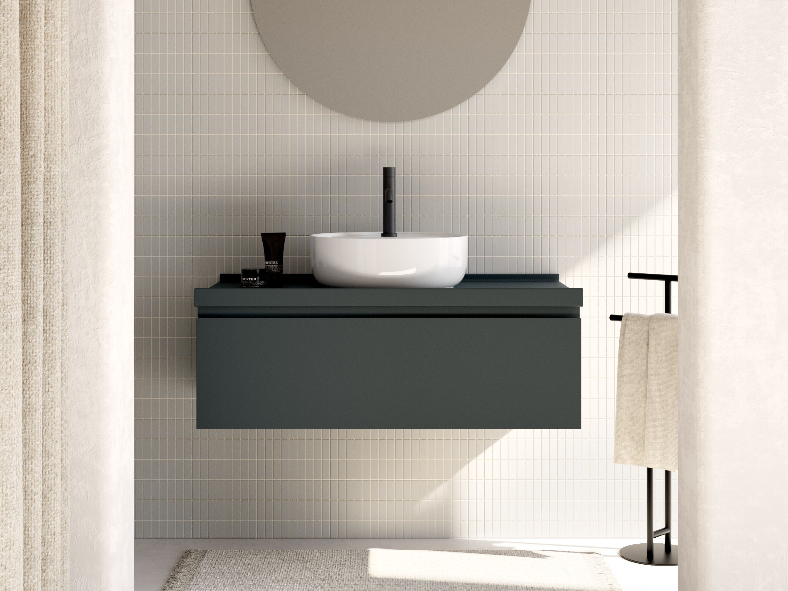 Подвесной шкаф для умывальника из МДФ с ящиками Ceramica Globo MATERIA - MT019 ARCH-00010113