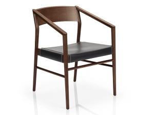 Стул из массива дерева с подлокотниками