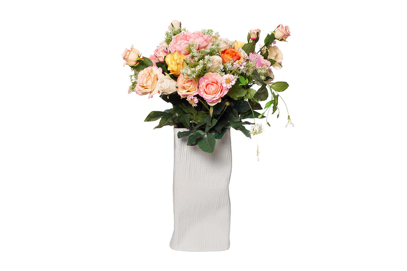 Ваза керамическая Pack 18*13*40 GARDA DECOR ДИЗАЙНЕРСКИЕ 033921 Белый  - Вид №2